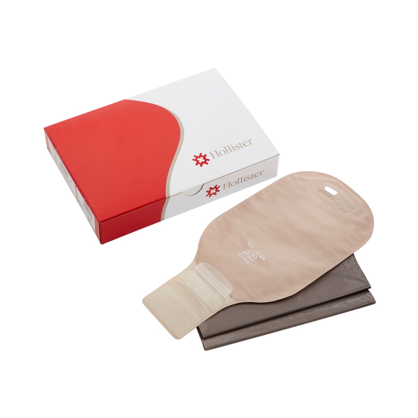 New Image™ 18183 2-Piece Beige Colostomy Pouch, Pre-cut to Fit Stoma, Red
