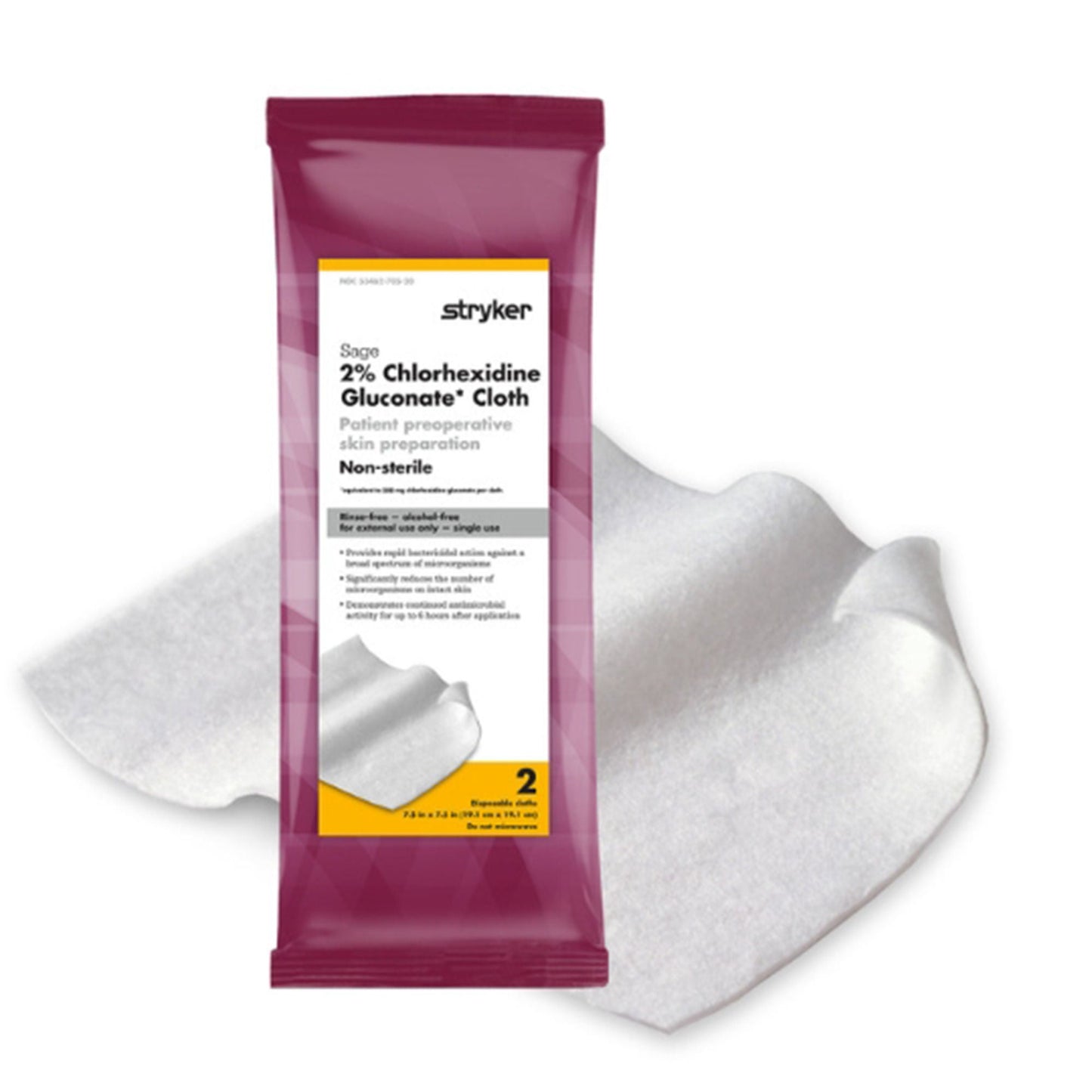 Sage Skin Prep Wipe Soft Pack 2% Strength CHG (Chlorhexidine Gluconate)