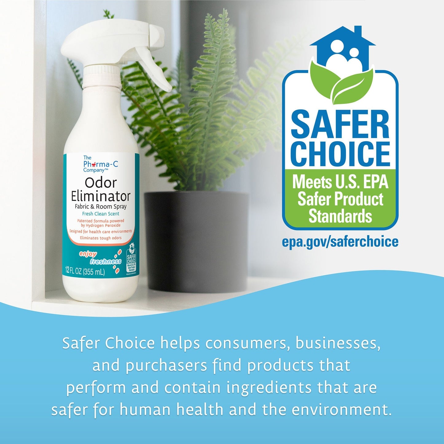 The Pharma-C Company Deodorizer Liquid Bottle Clean Scent