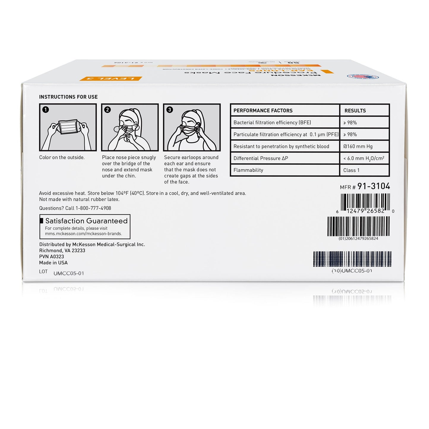 McKesson Procedure Masks, ASTM Level 3