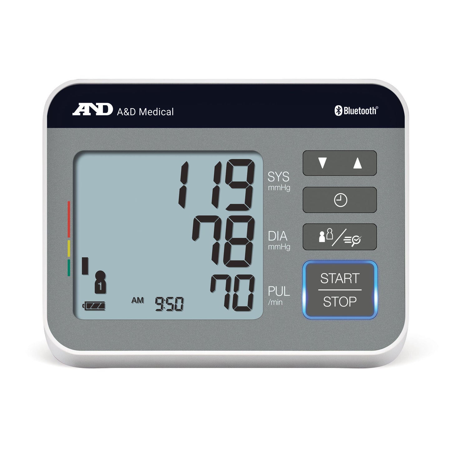 AND Home Automatic Digital Blood Pressure Monitor Arm Nylon Cuff 22 to 42 cm Desk Model