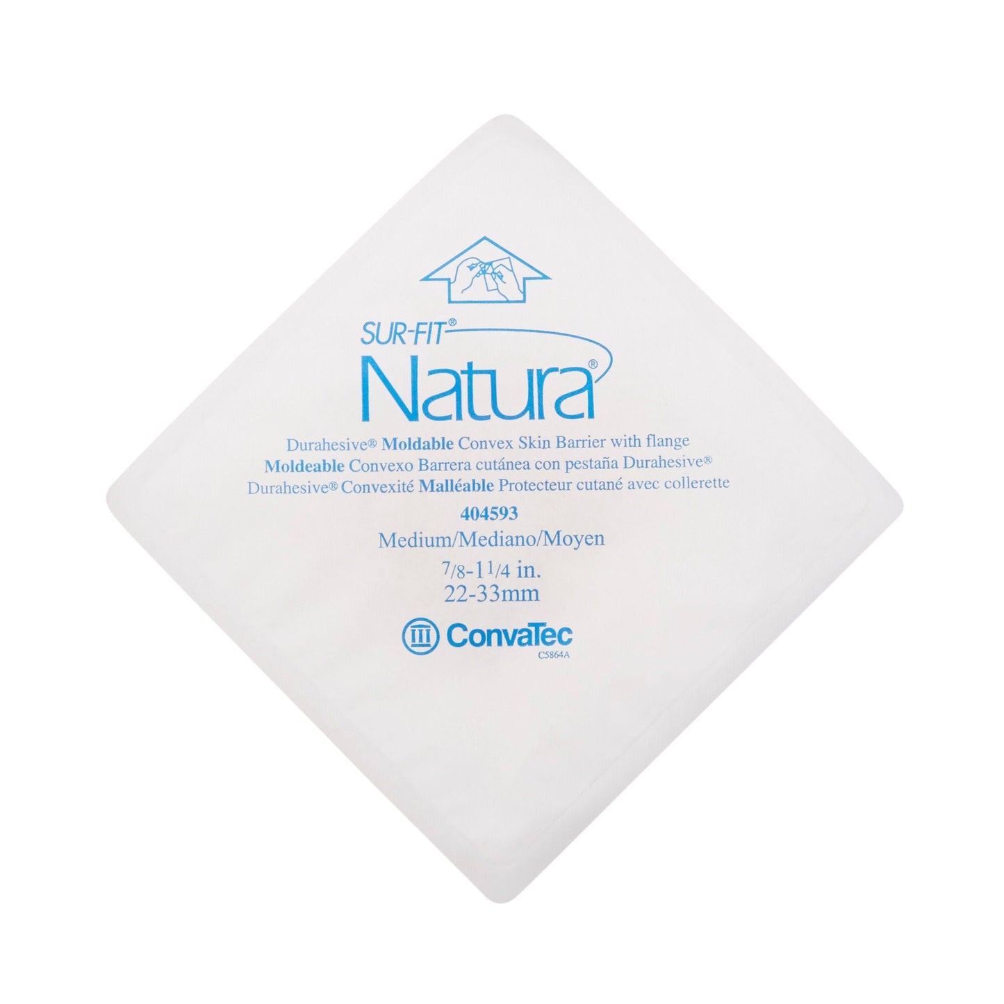 Sur-Fit Natura Extended Wear Ostomy Barrier, Flange, .8 – 1.25 Inch Stomas