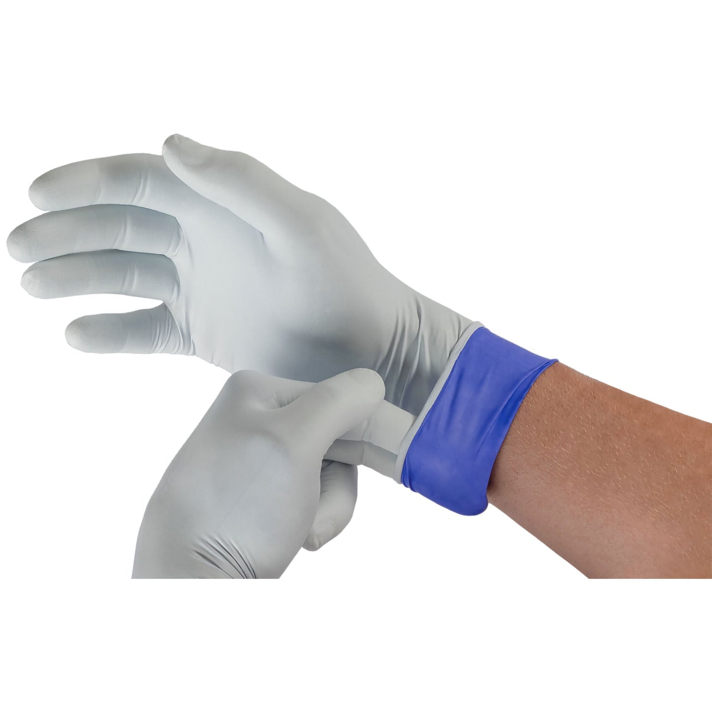 LifeStar™ EC Nitrile Exam Gloves, White / Blue