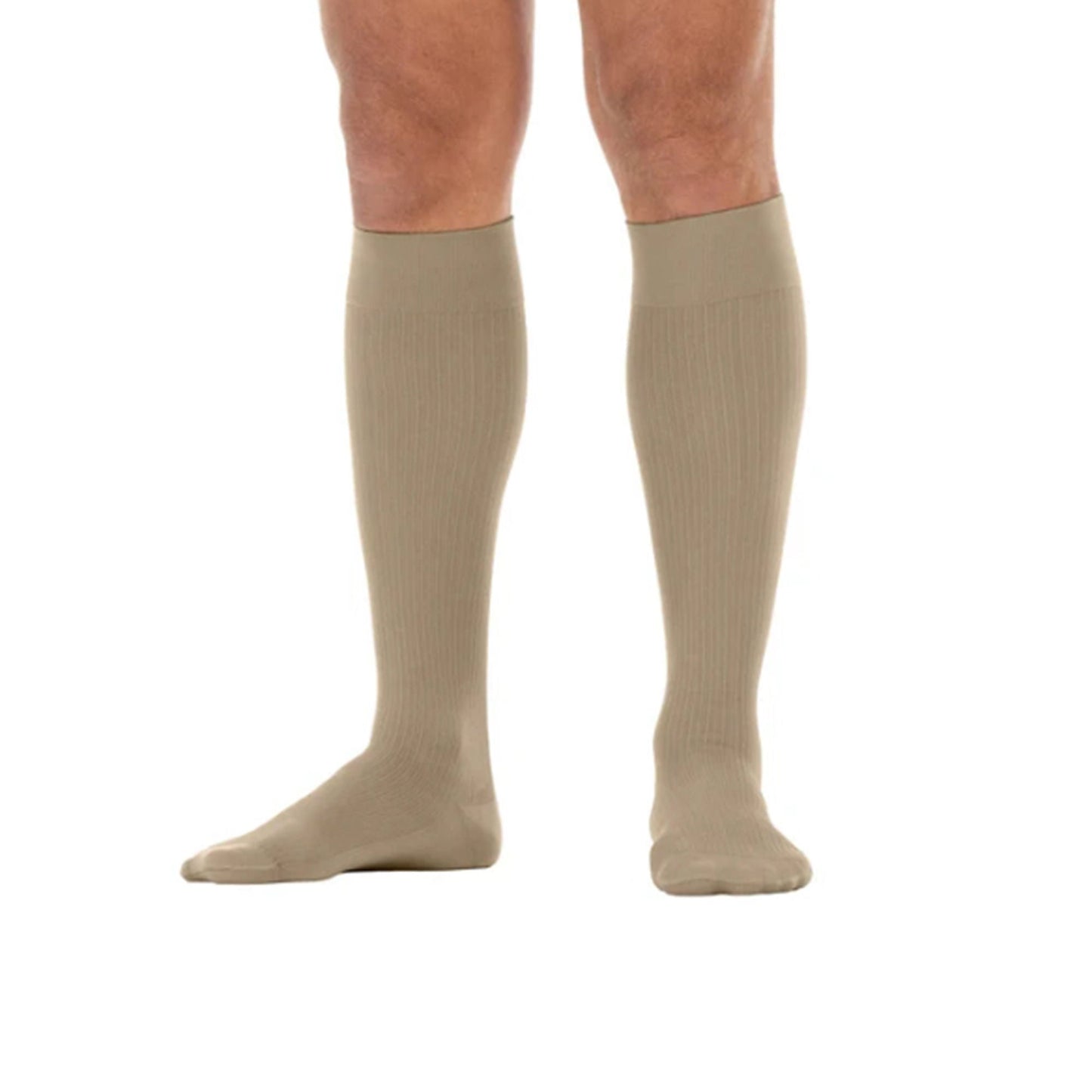 Jobst for Men Compression Stocking Knee High Large Khaki Closed Toe