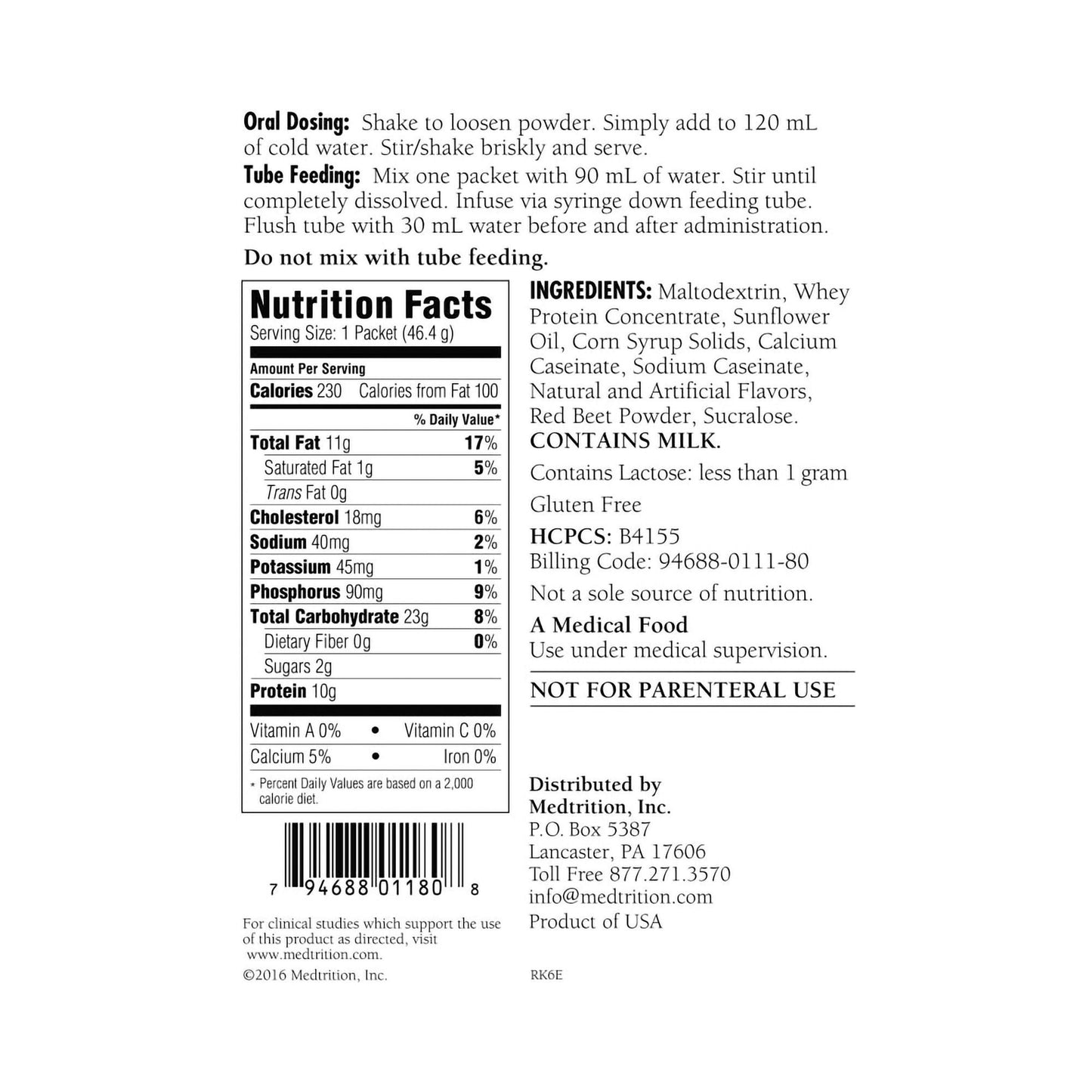 RenaMent® Raspberry Crème Medical Food for Fluid or Electrolyte Restricted Diets