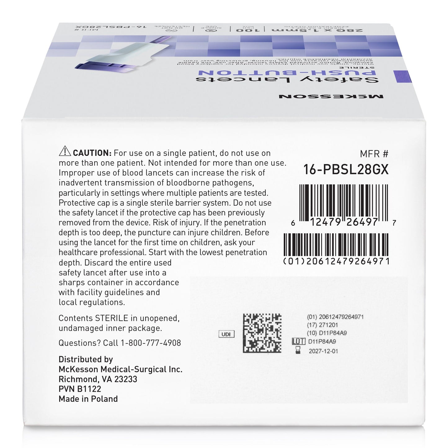 McKesson Push Button Safety Lancet