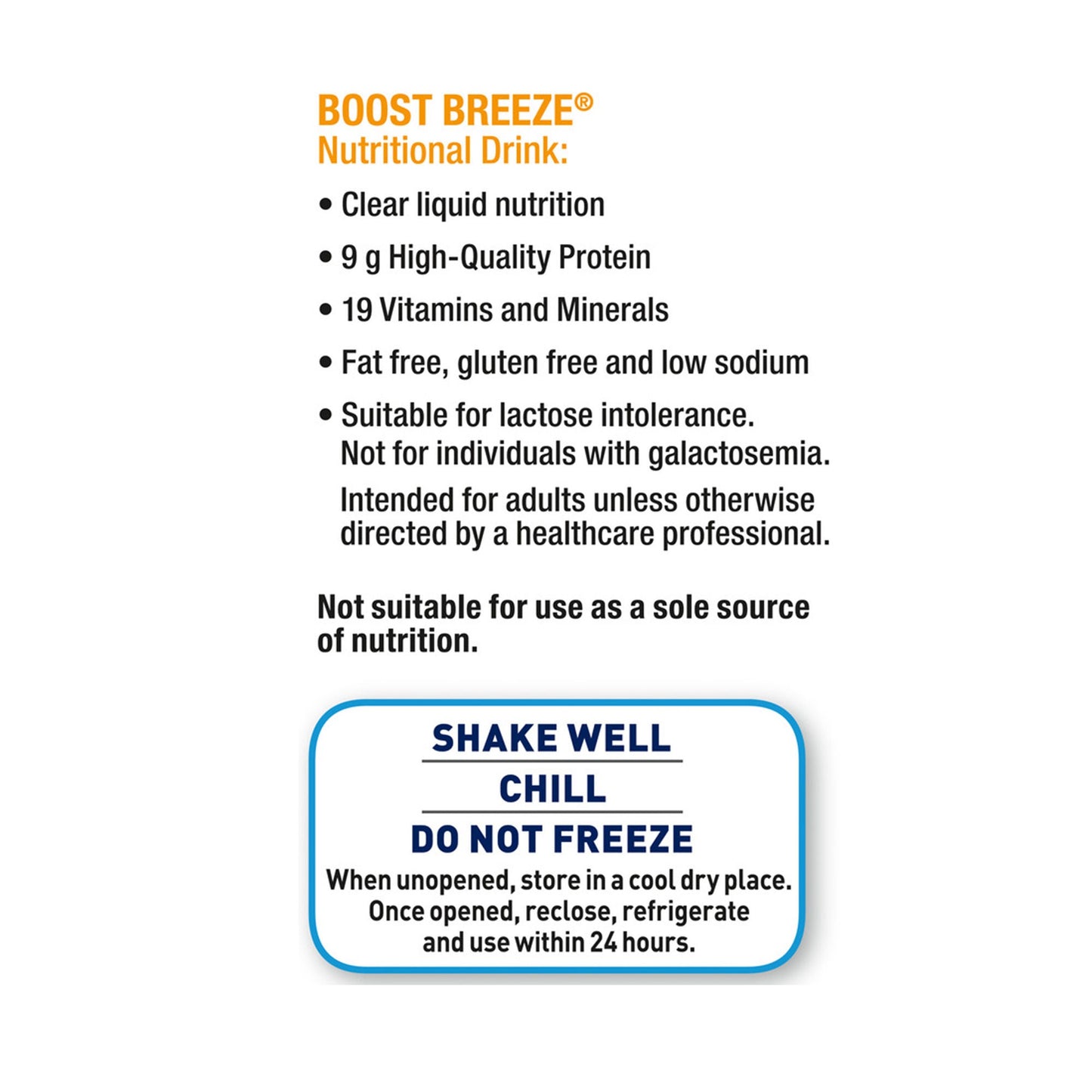 Boost Breeze® Orange Nutritional Drink, Carton