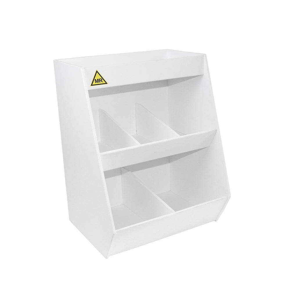 MRI Lab Storage Shelf, MRI-Safe Non-Ferrous White PVC Countertop — 5 or 10 Bins, 1/Each | TrippNT