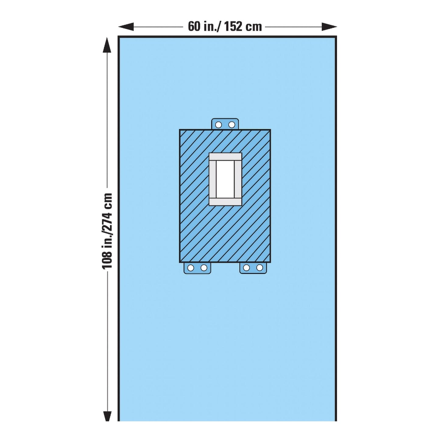 Halyard Sterile Pediatric Laparotomy Abdominal Drape, 60 W x Inch