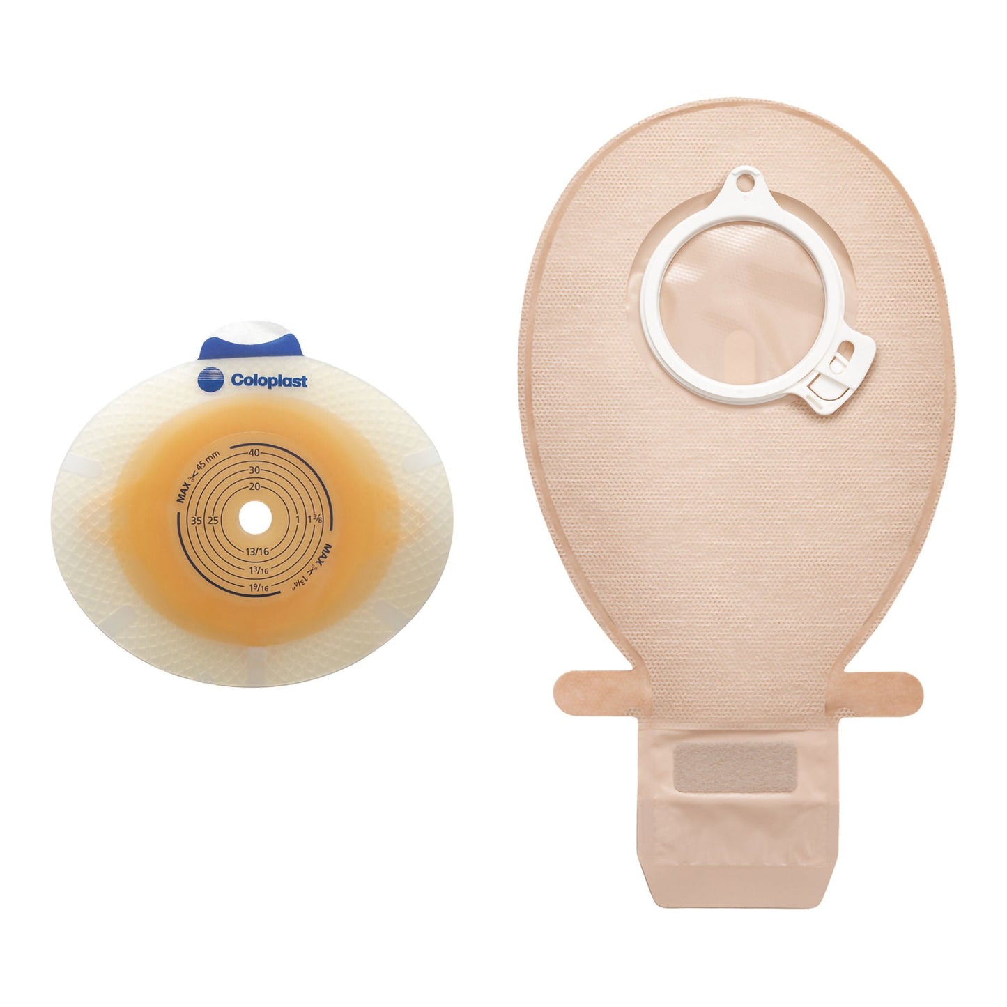 SenSura® Click Convex Light Ostomy Barrier, Stoma Opening, Red Color Match