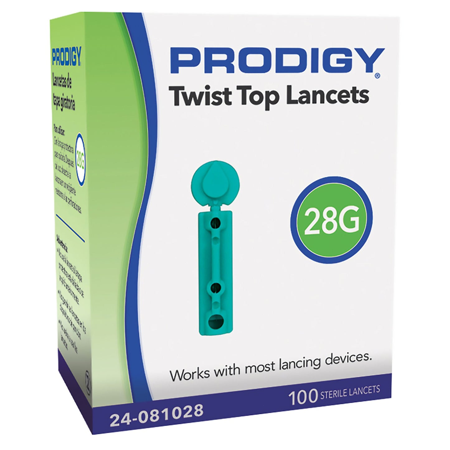 Prodigy Lancet for Lancing Device Non-Safety Twist Off Cap Finger