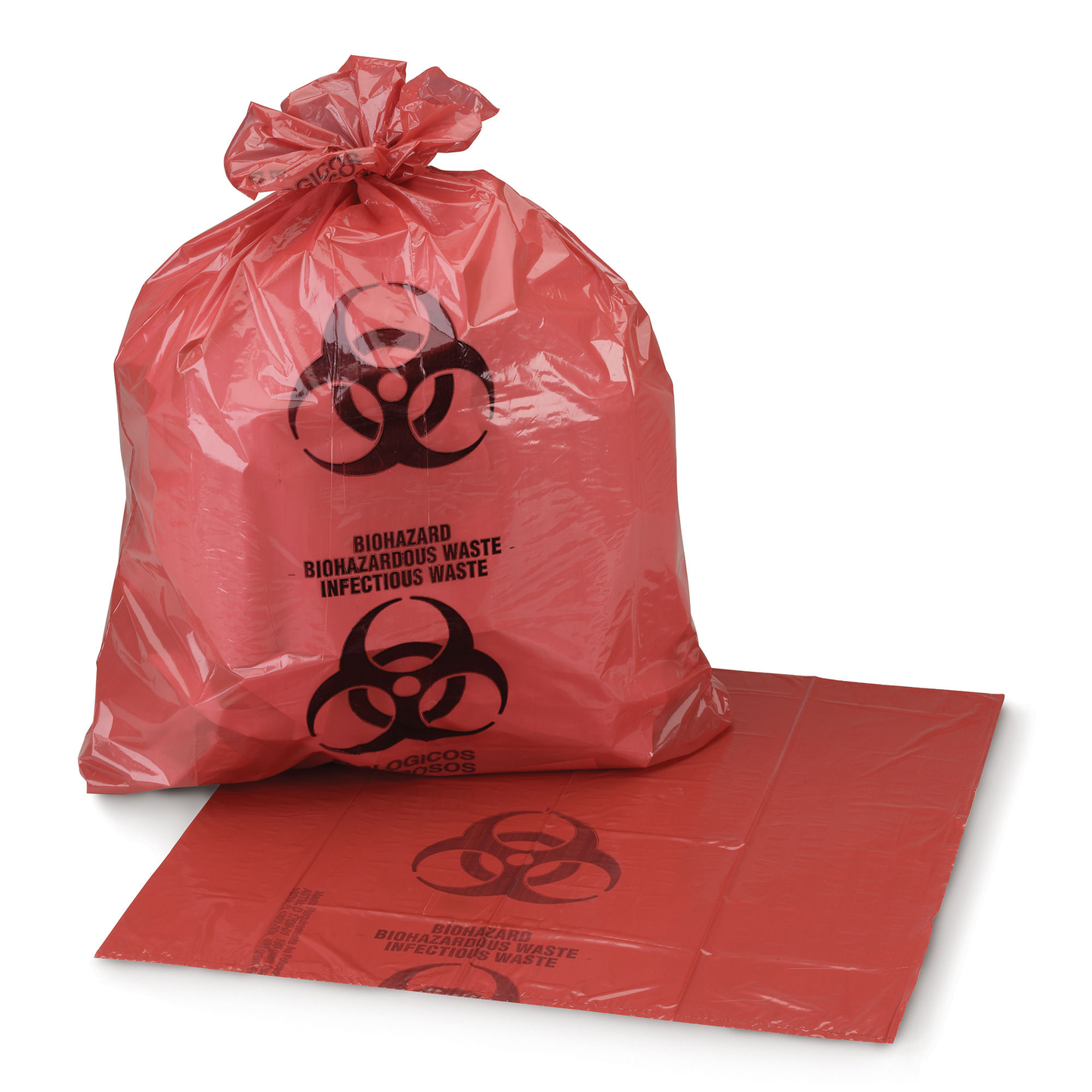 McKesson Biohazard Waste Bag Biohazard Symbol / Infectious Waste 40 to 45 gal. Red X 46 Inch