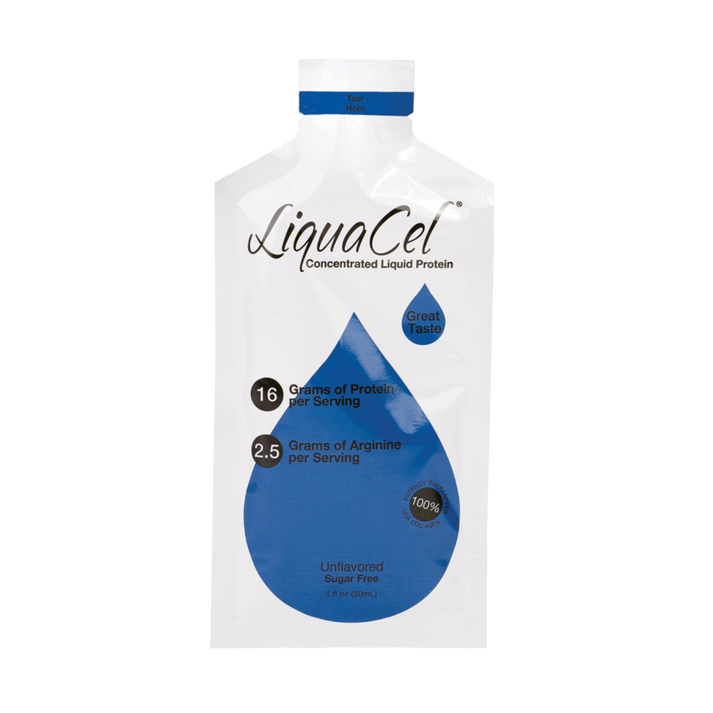 LiquaCel® Unflavored Concentrated Liquid Protein, Sugar Free, Packets