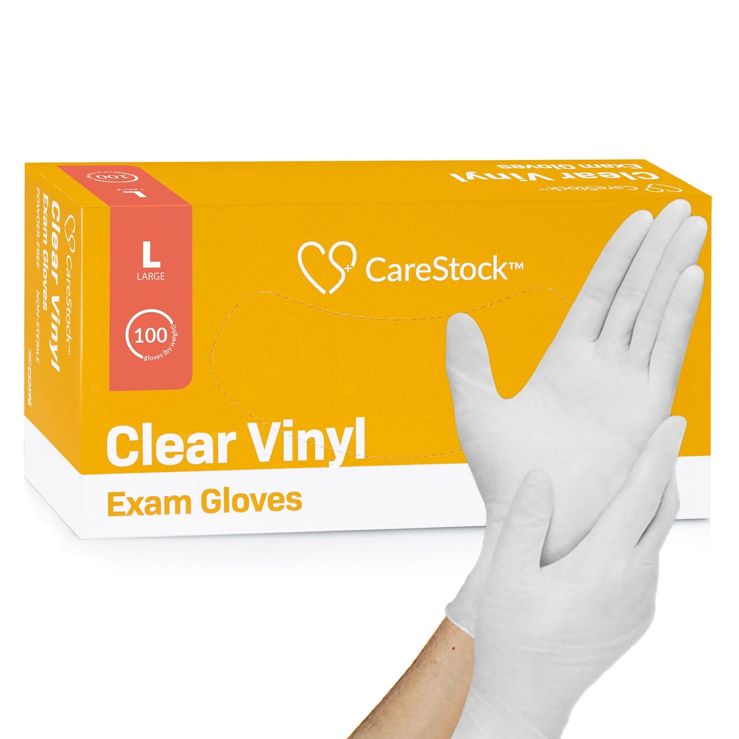 CareStock™ Vinyl Exam Gloves, Clear
