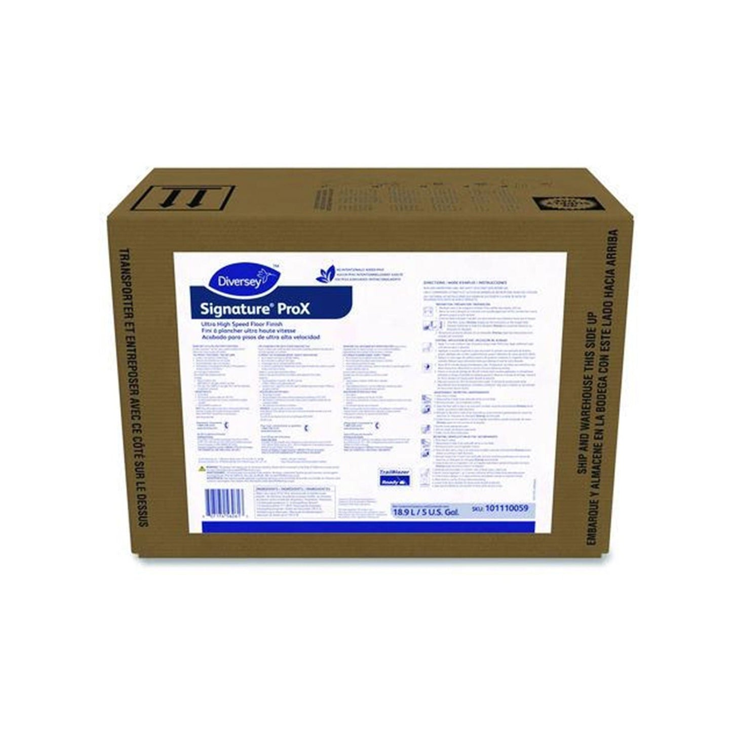 Diversey ProX UHS Floor Finish Liquid Bag In Box Ammonia Scent Manual Pour