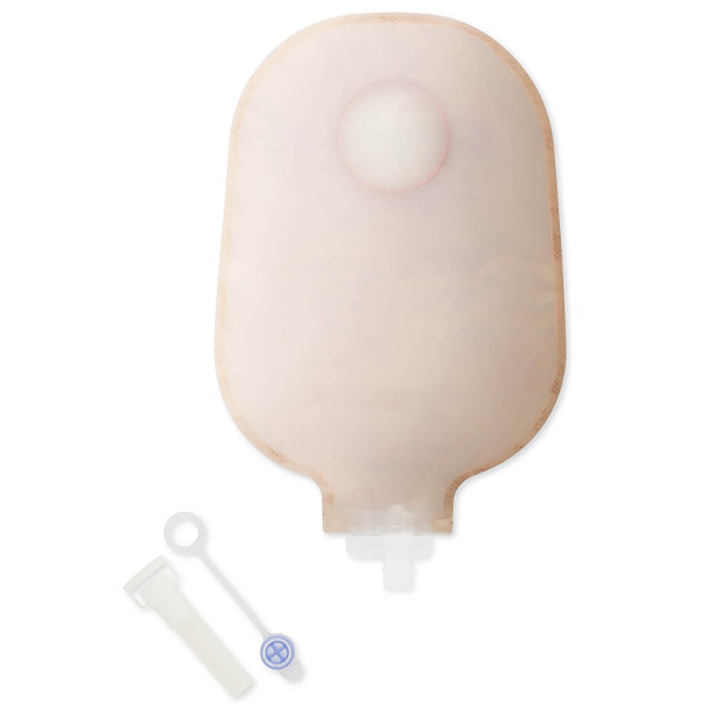 New Image™ Two-Piece Transparent Urostomy Pouch, Flange, Red Color Match