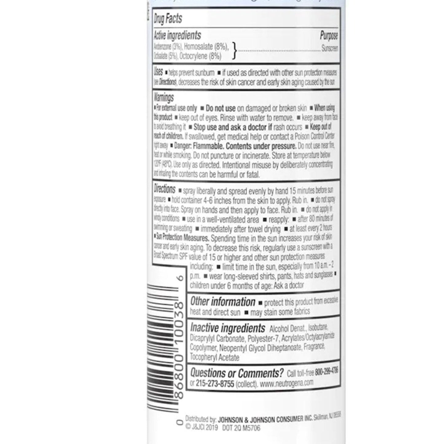 Neutrogena® Ultra Sheer® Sunscreen Spray, SPF 30