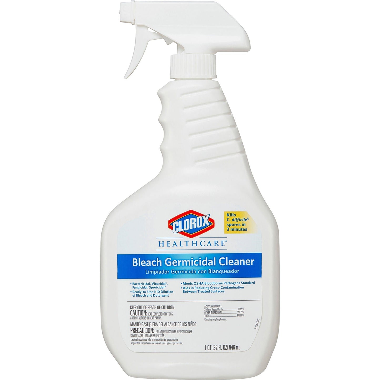 Clorox Healthcare Bleach Surface Disinfectant Cleaner Germicidal Trigger Spray Liquid Bottle Fruity Floral Bleach Scent