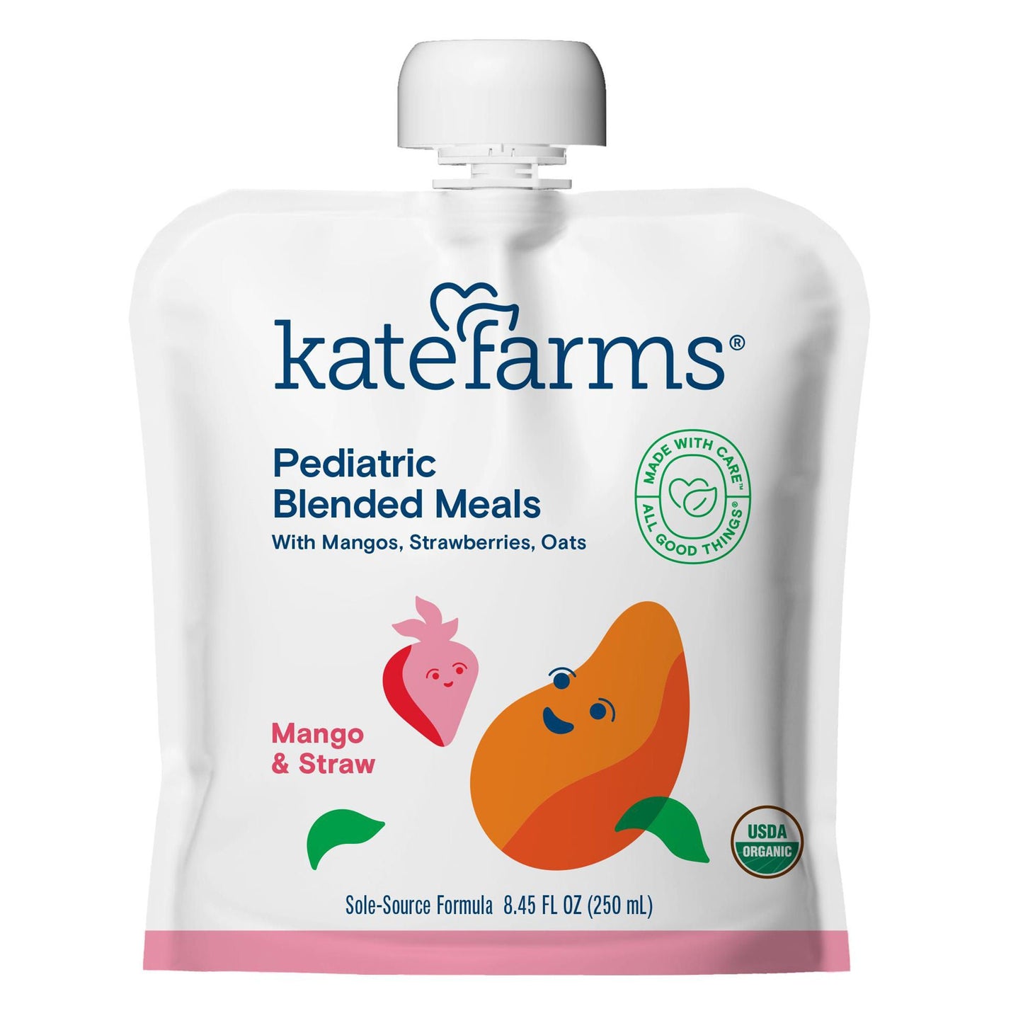 Kate Farms® Pediatric Blended Meals with Mango and Strawberry, pouch