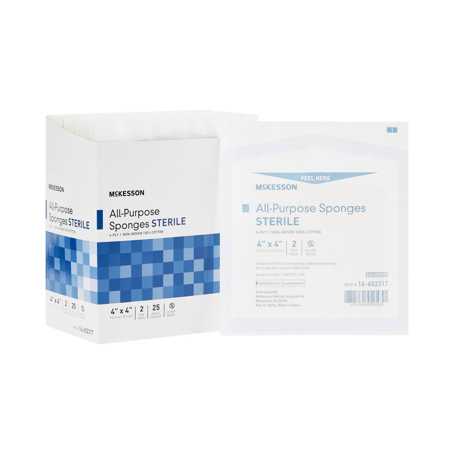 McKesson Sterile Nonwoven Sponge, Four Ply