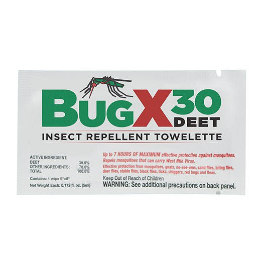 BugX® 30 Insect Repellent Towelettes with DEET