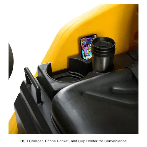 Cat® C70R Sweeper — four-view operational context