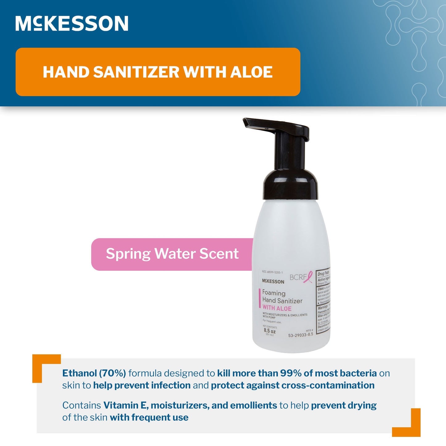 McKesson Foaming Hand Sanitizer with Aloe, Pump Bottle