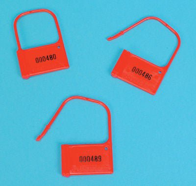 Health Care Logistics Extra-Large Heavy-Duty Padlock Seal Consecutively Numbered Red Acetal Resin 1-3/ -1/16 Inch