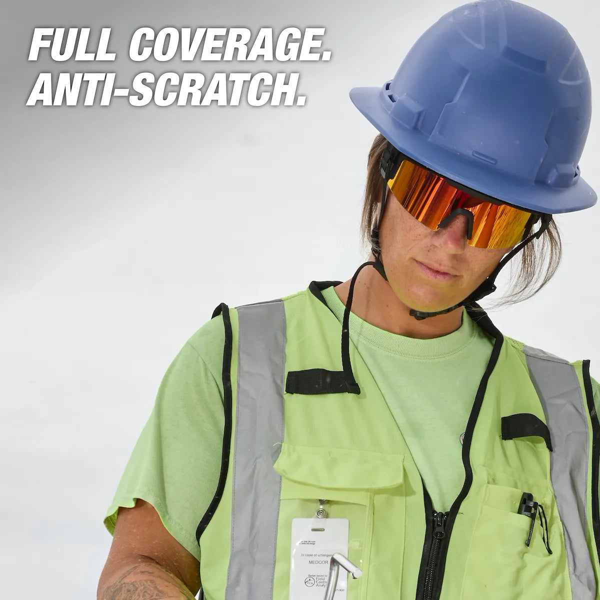 Milwaukee Wrap Around Safety Glasses - Red Mirrored Anti-Scratch Lenses 48-73-2500