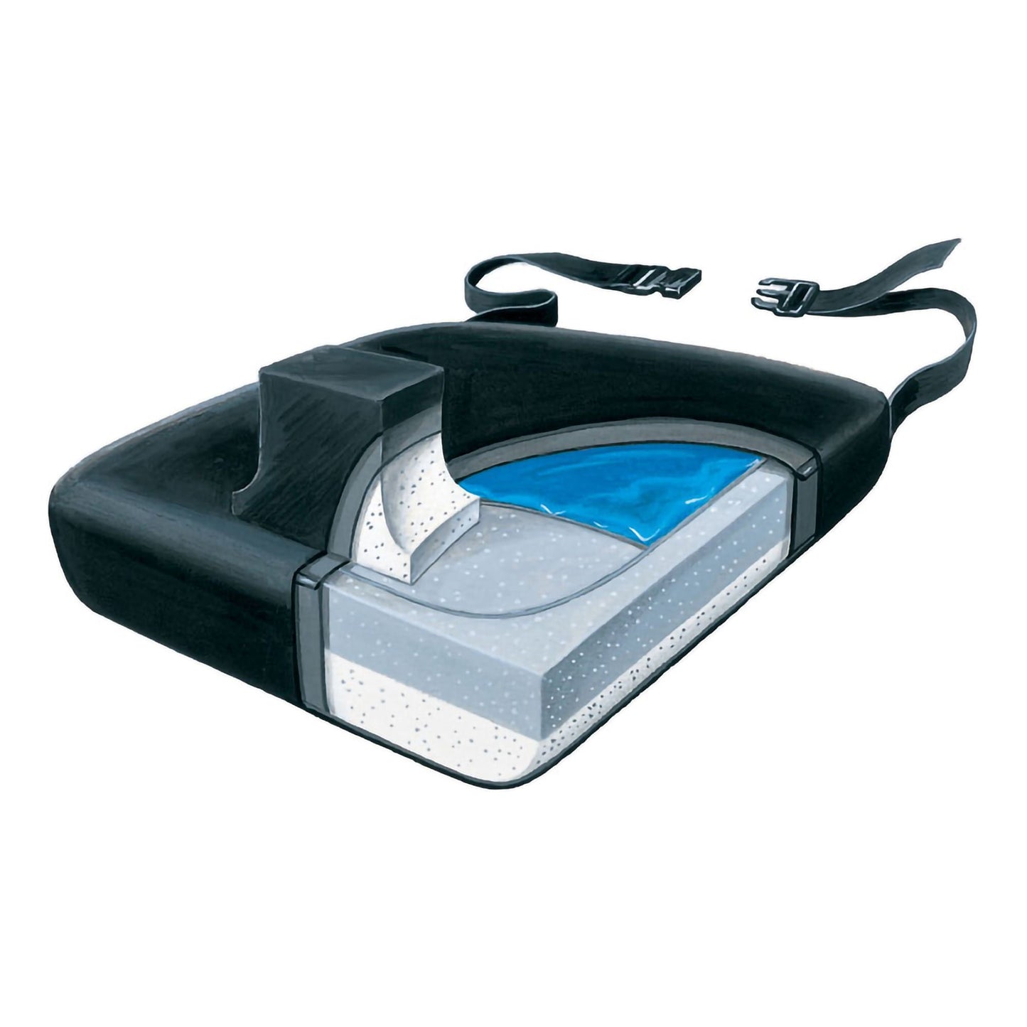 SkiL-Care™ Gel / Foam Leg Abductor Cushion, Black