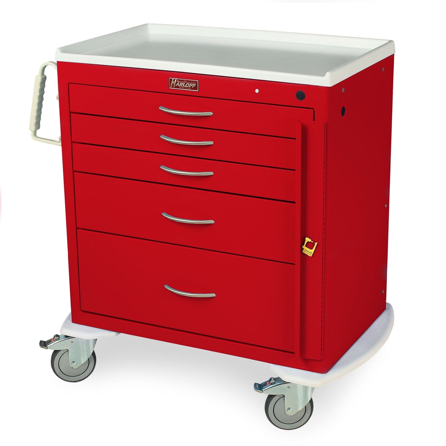 M-Series Emergency Crash Cart Powder Coated Steel Frame Red