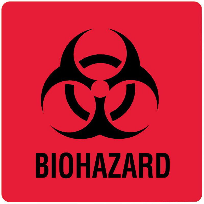 Pre-Printed Label Caution Label Red Paper Biohazard Black Biohazard