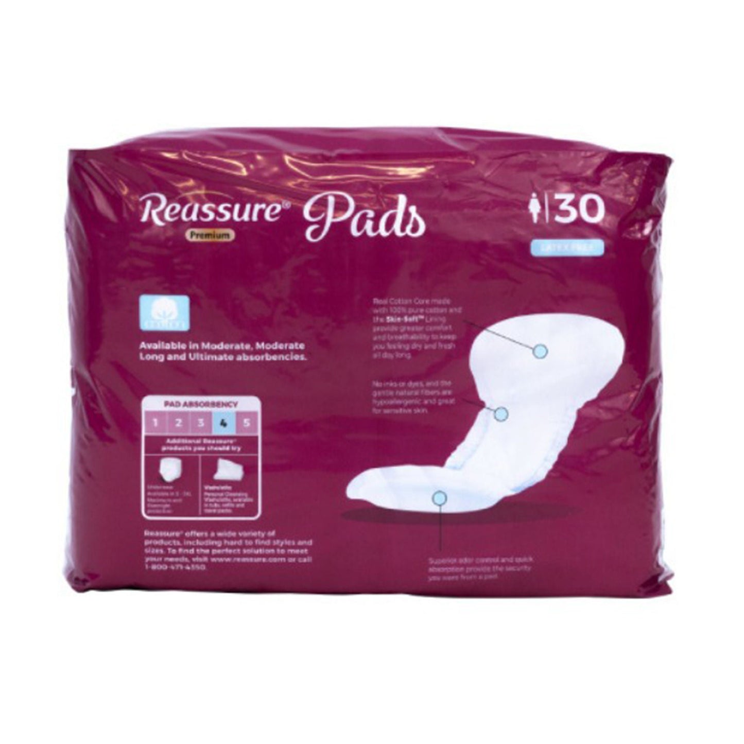 Reassure® Premium Cotton Pad for Women, Ultimate, 6.5 x 15 Inch