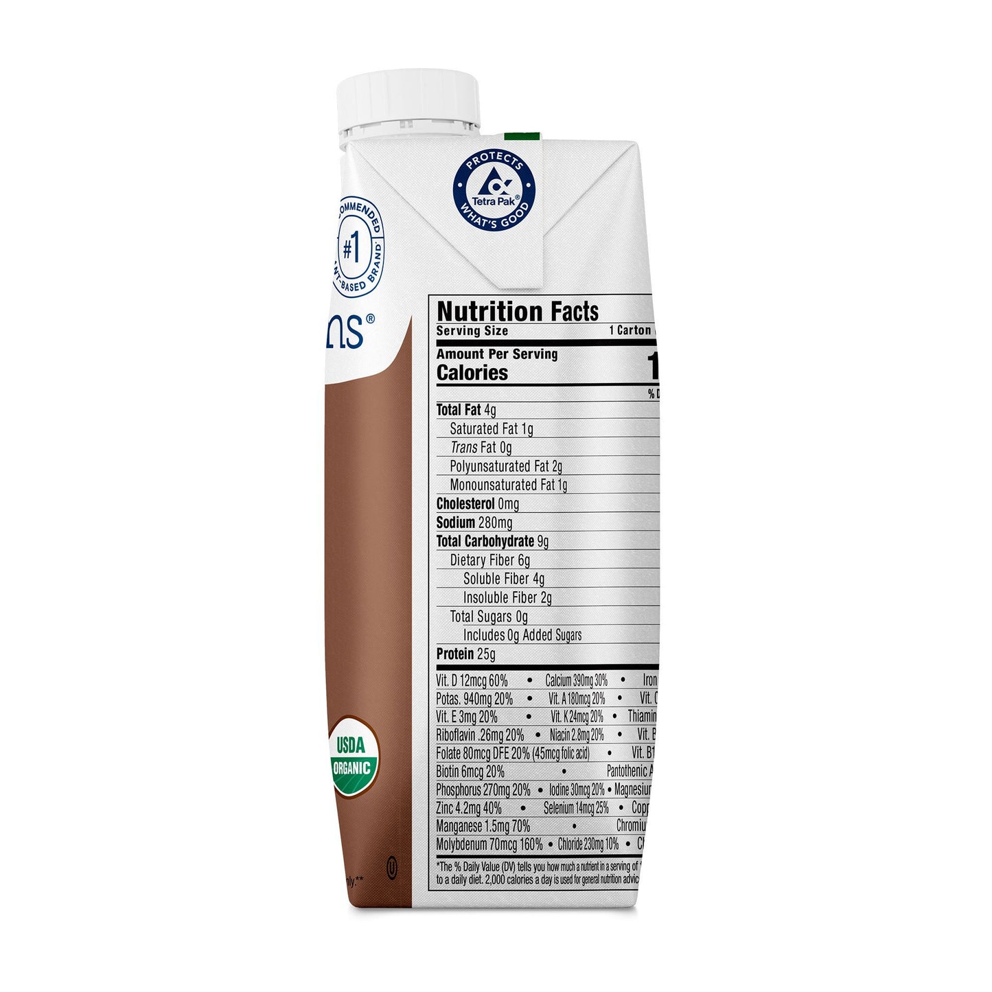 Kate Farms High Protein Oral Supplement Chocolate Flavor Liquid Carton