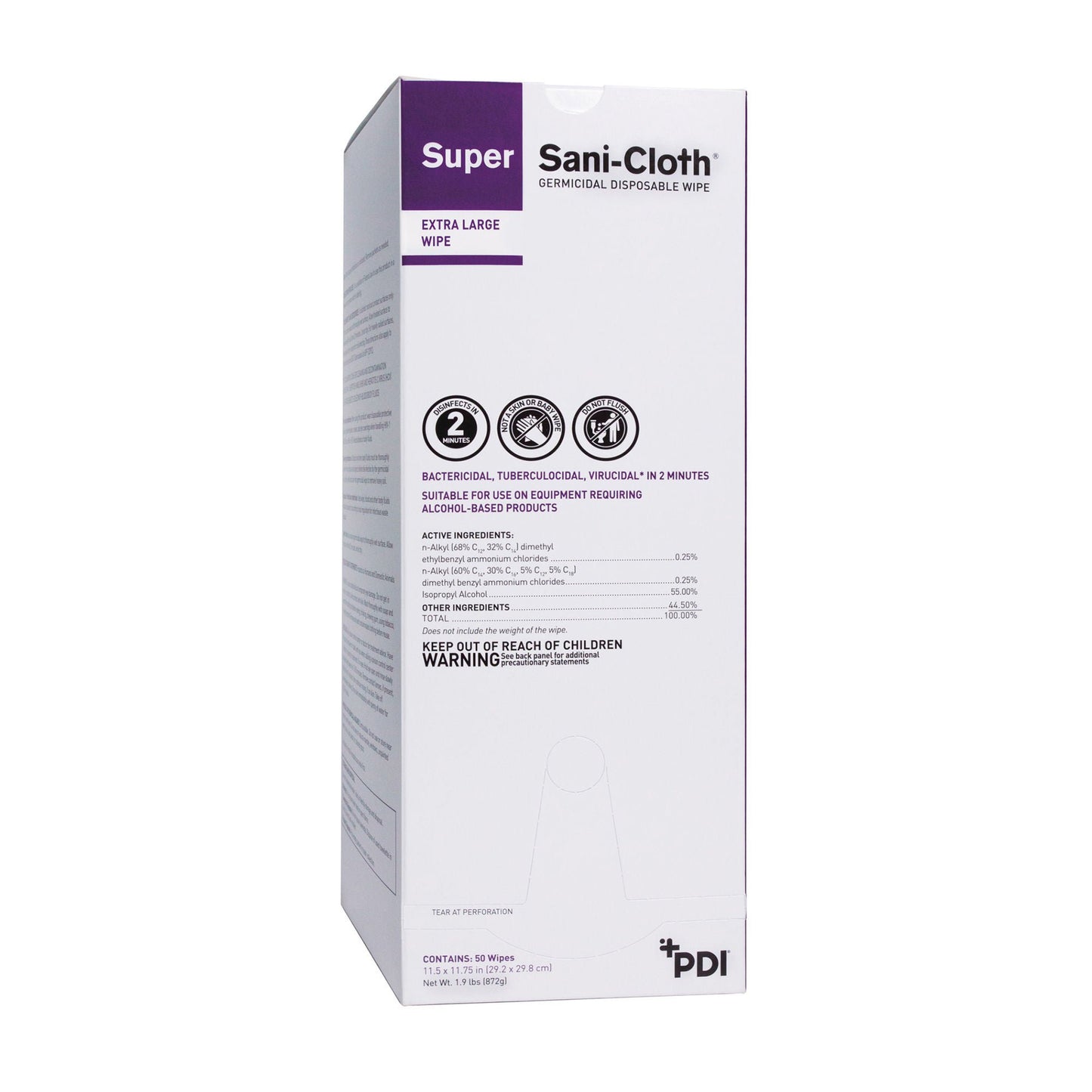 Super Sani-Cloth® Germicidal Disinfectant Wipes, Individual Packets