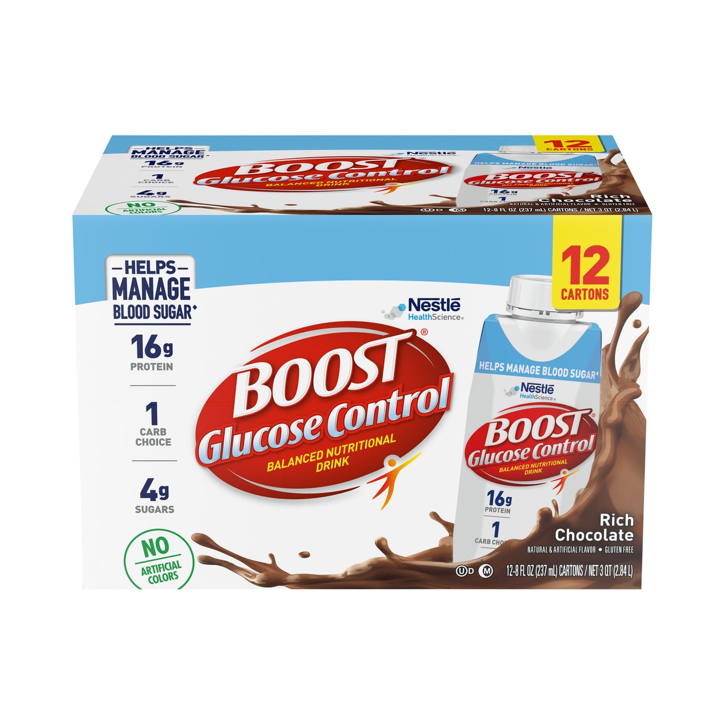 Boost® Glucose Control Chocolate Balanced Nutritional Drink, carton