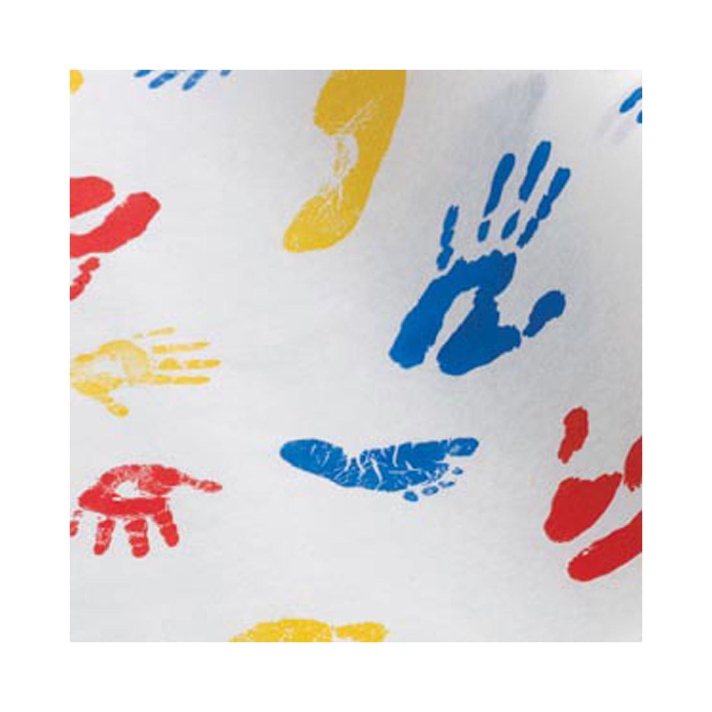 Tiny Tracks™ Crepe Table Paper, White with Multicolor Print