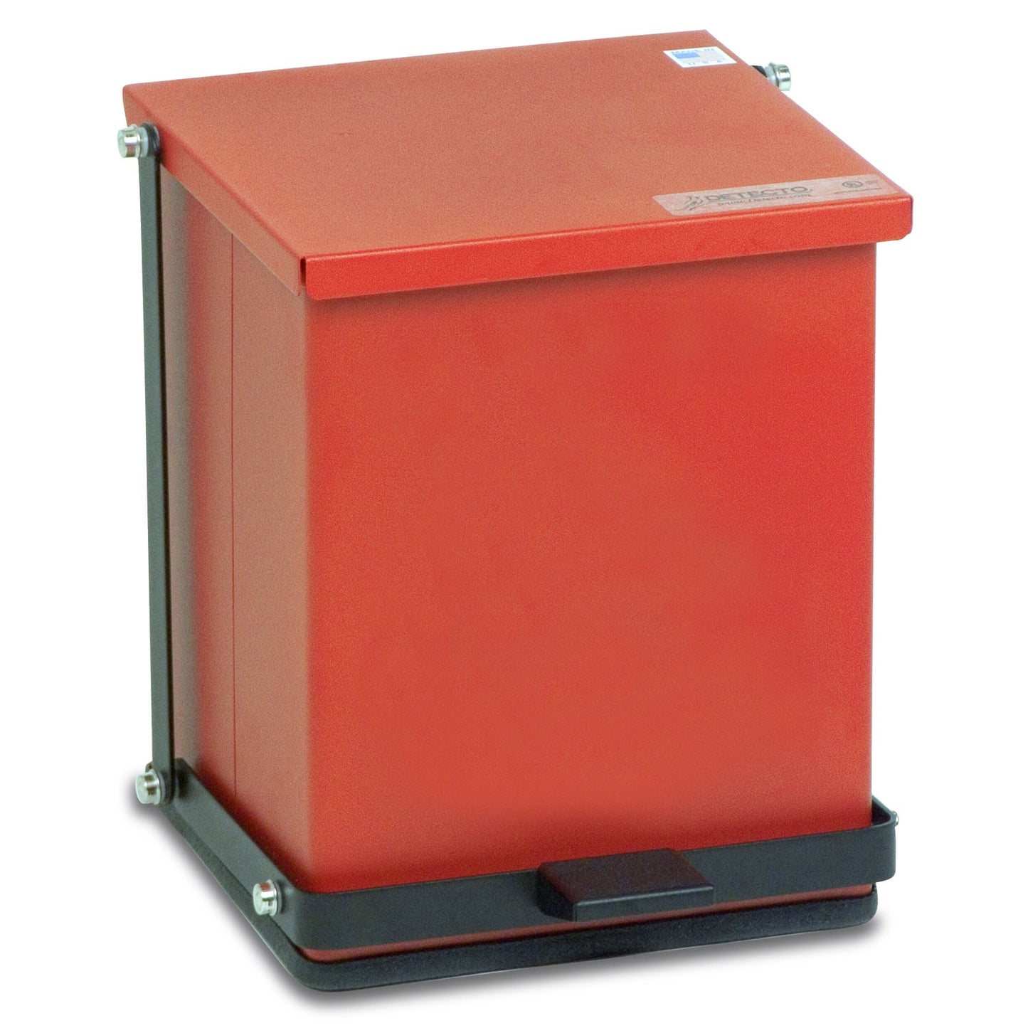 Detecto Trash Can / 4 gal. Red Baked Epoxy Steel Square