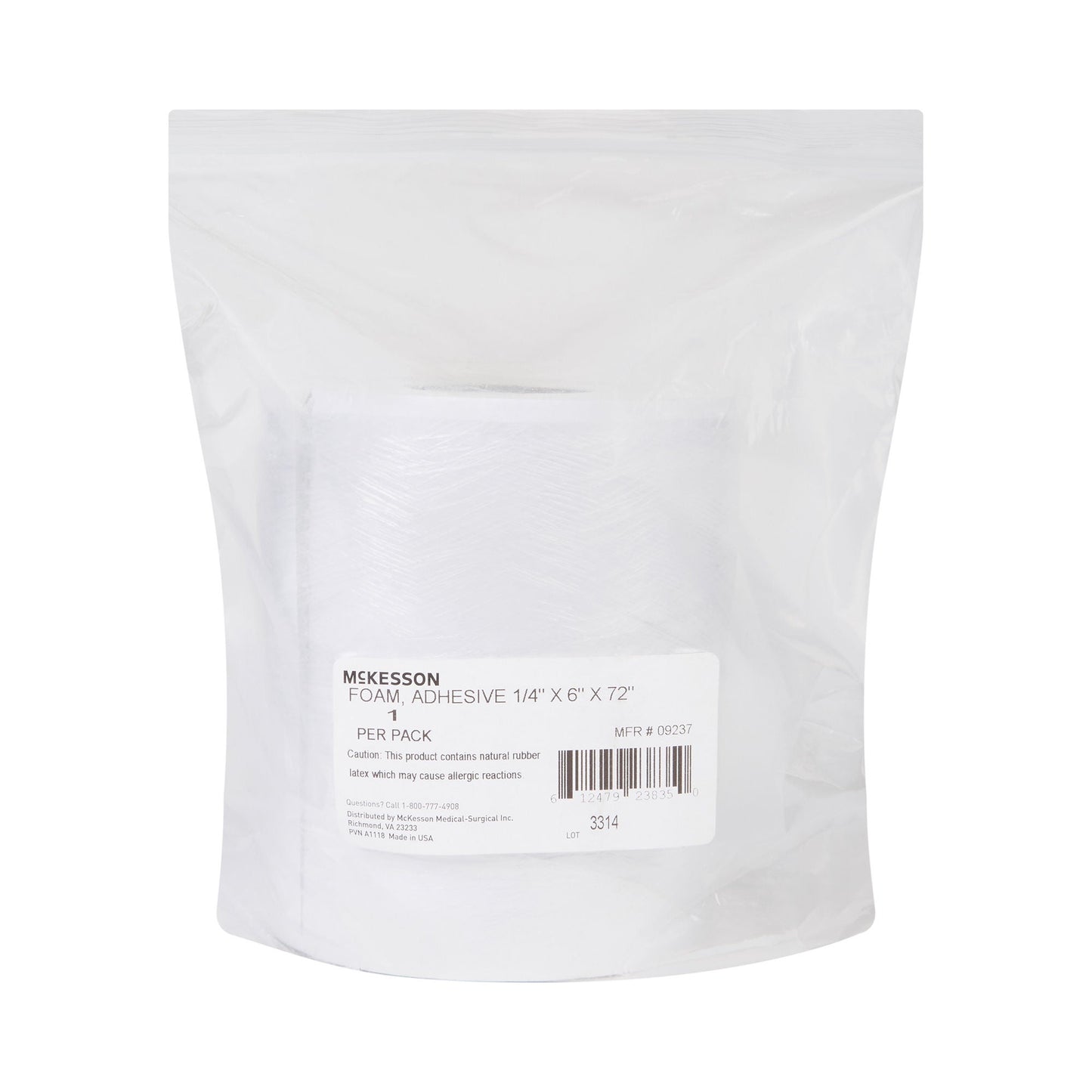 McKesson White Poly Foam Adhesive Orthopedic Roll, 6 x