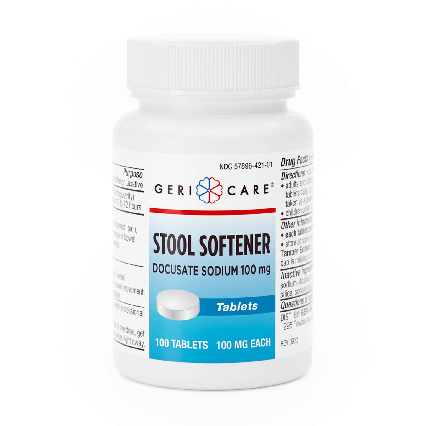 Geri-Care Stool Softener Tablet 100 mg Strength Docusate Sodium