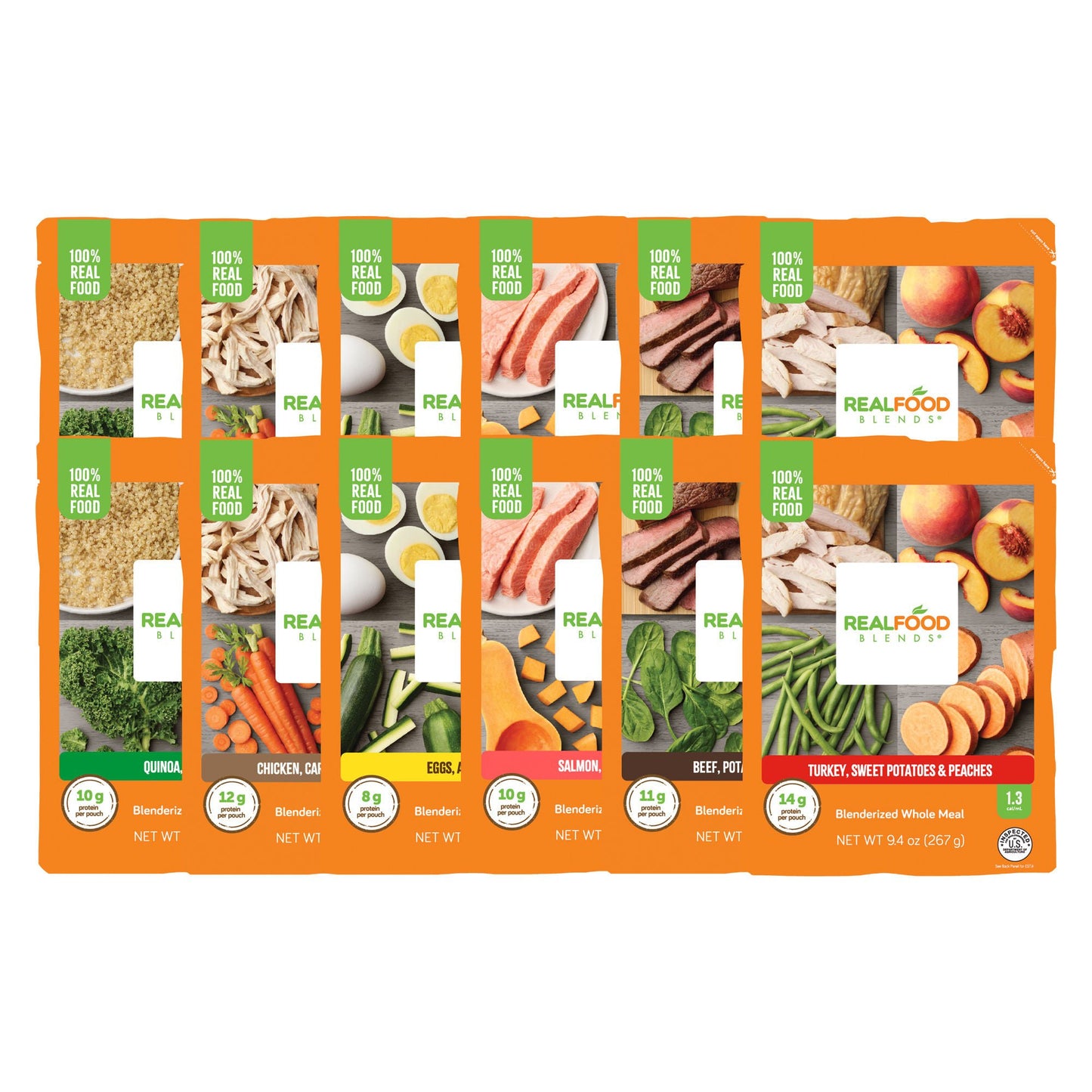 Real Food Blends™ Variety Pack Pureed Food Blend for Tube Feed, pouch