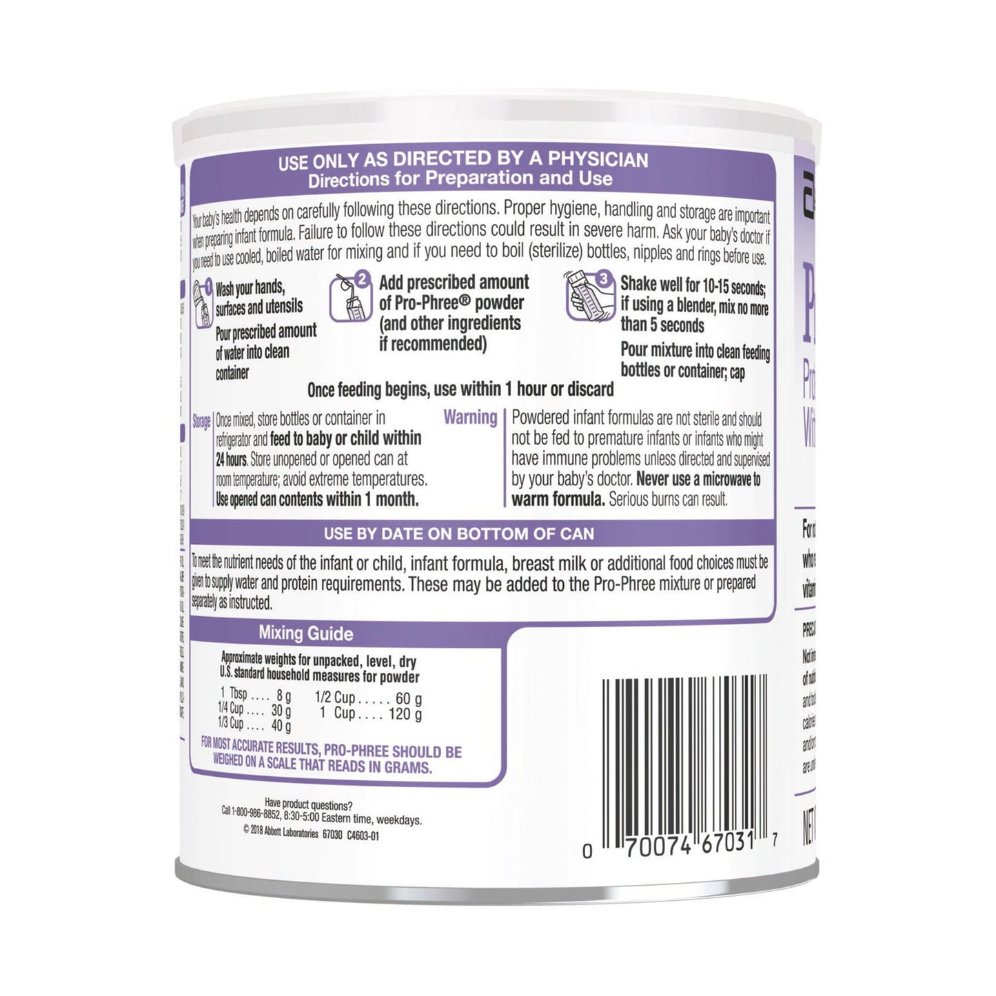 Pro-Phree® Protein-Free Energy Module w/ Iron, Vitamins & Minerals, Can