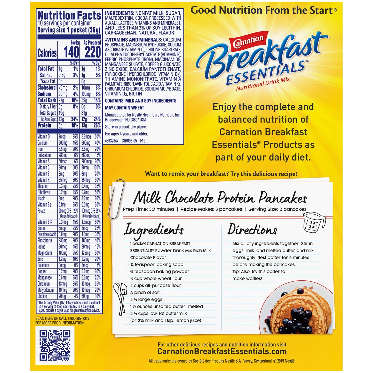 Carnation Breakfast Essentials® Chocolate Nutritional Drink
