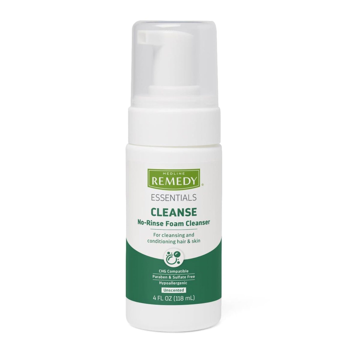 Medline Remedy Essential Rinse-Free Cleanser Foaming Pump Bottle Unscented