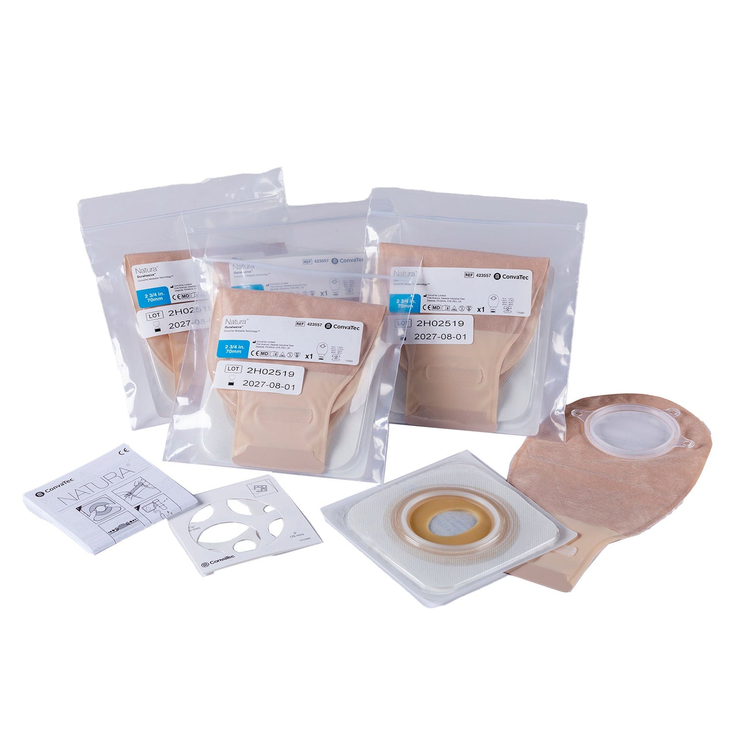 Natura Ostomy Pouch One-Piece System Mold to Fit 2-3/4 Inch Stoma Drainable
