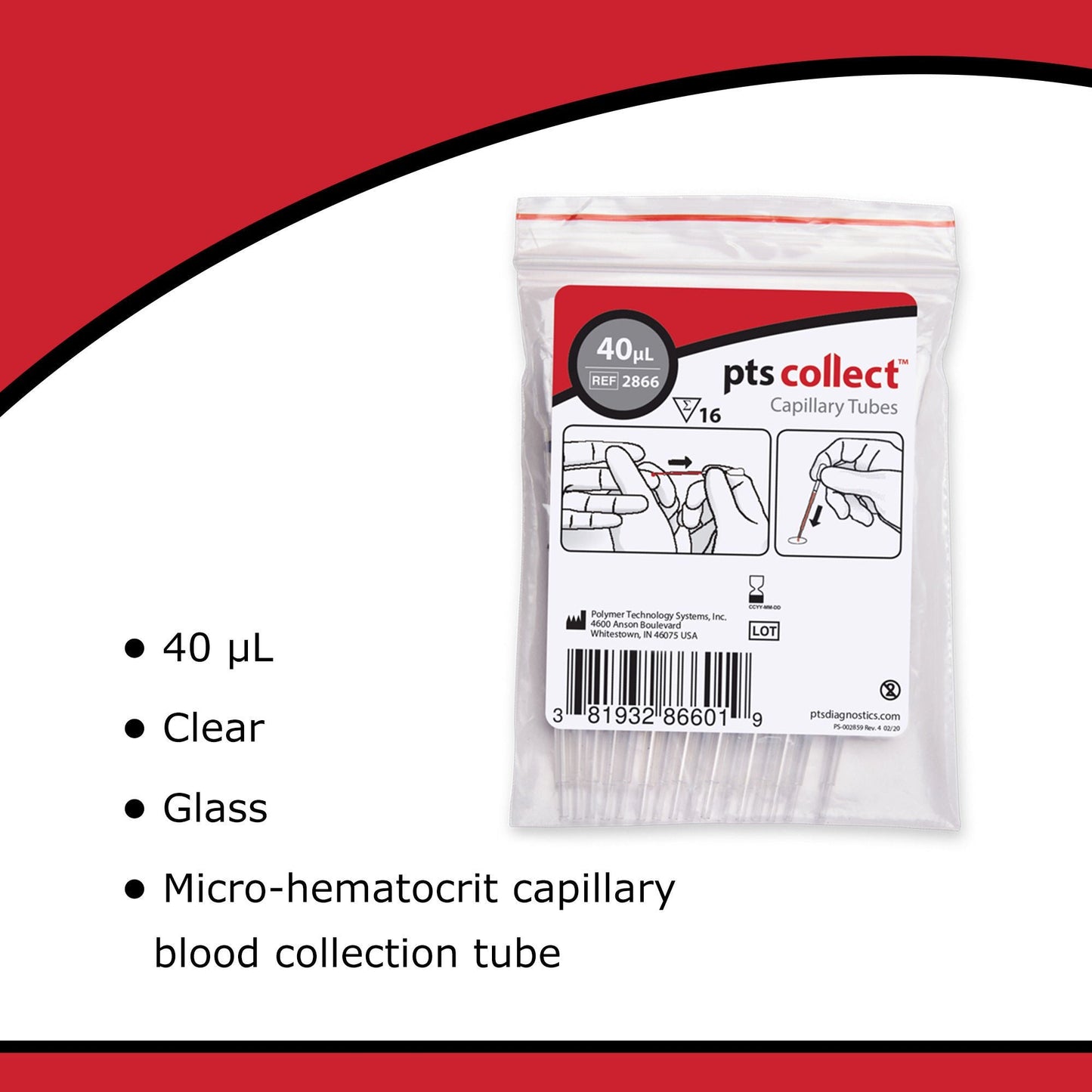 PTS Diagnostics Capillary Blood Collection Tube