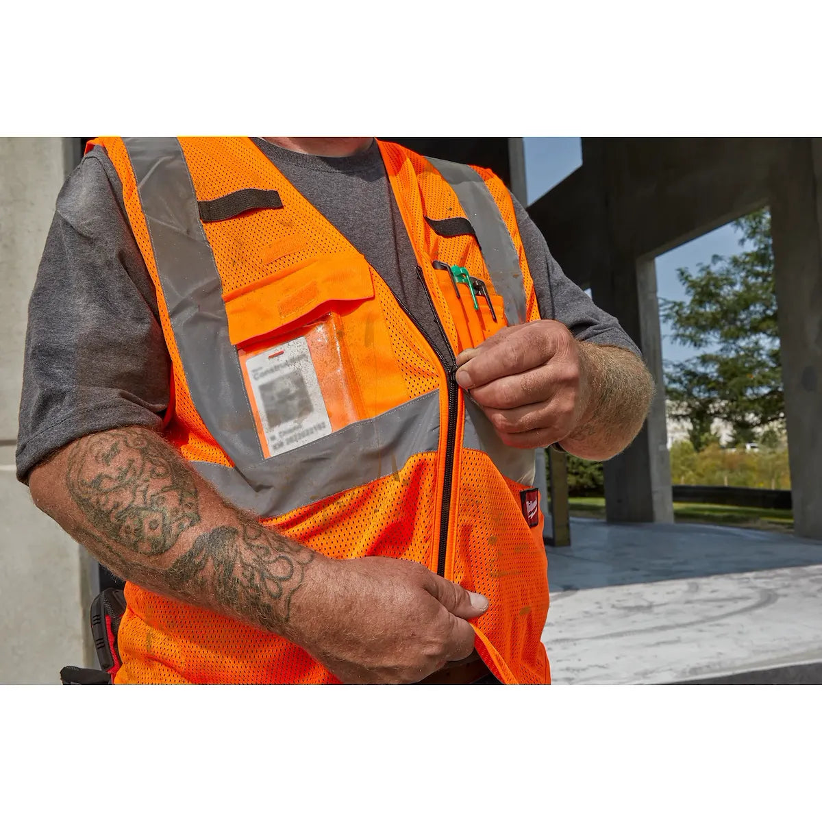 Milwaukee Class 2 High Visibility Orange Mesh Safety Vest - S/M 48-73-5117