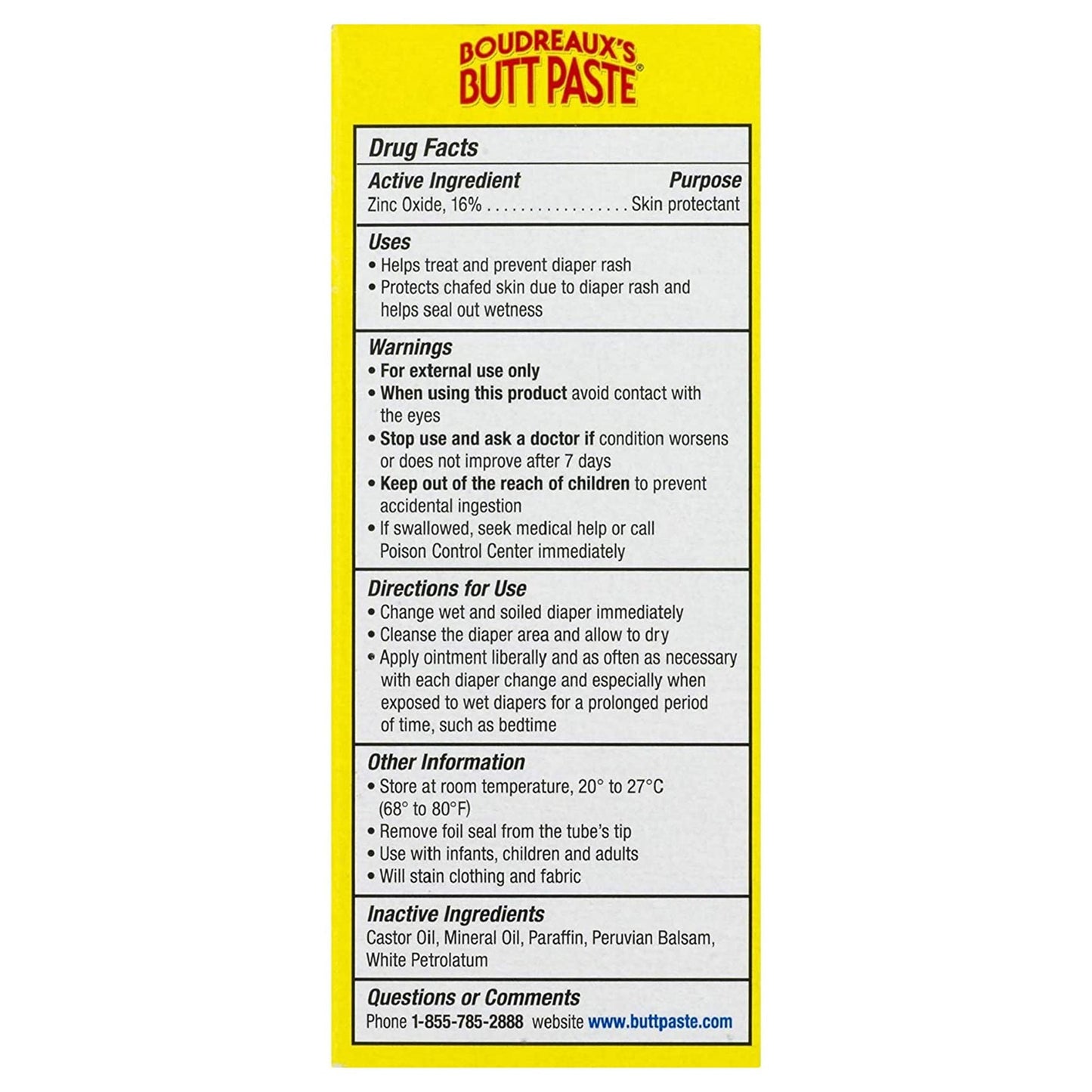 Boudreaux's Original Butt Paste Diaper Rash Treatment, Scented, tube