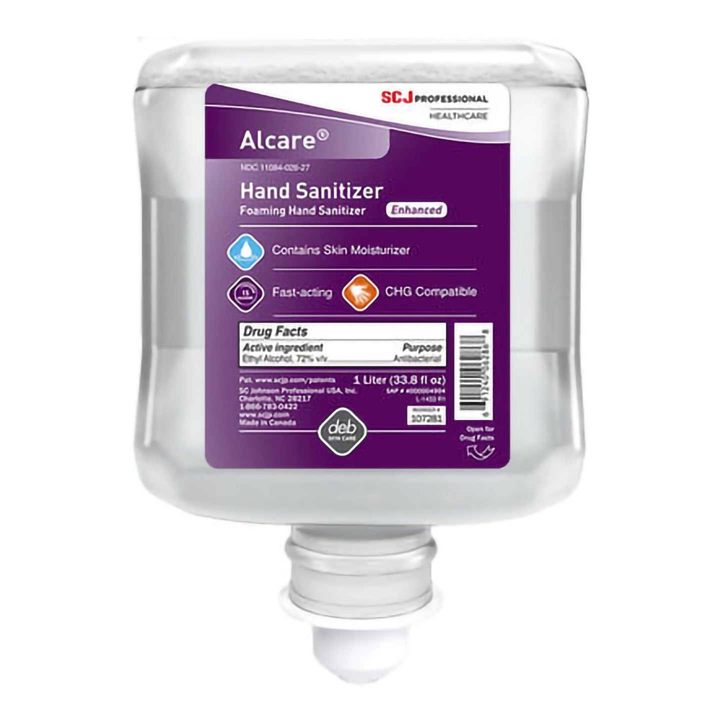 Alcare Enhanced Hand Sanitizer Ethyl Alcohol Foaming Dispenser Refill Bottle