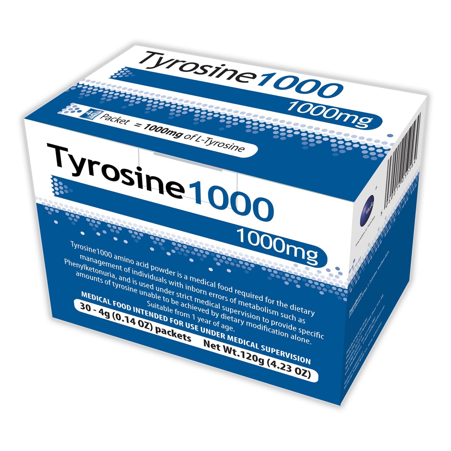 Tyrosine 1000 Oral Supplement Unflavored Powder 4 Gram Individual Packet